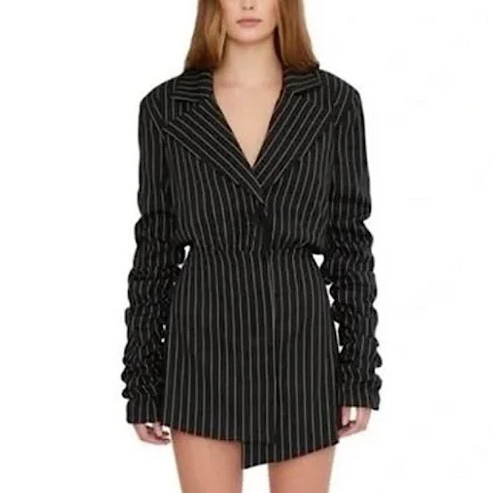 Elegant Black Striped Dress